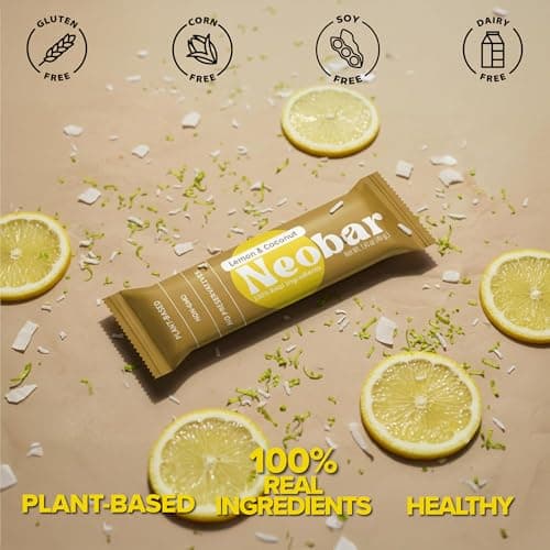 NEOBAR Fruit and Nut Bars - Plant-Based Vegan Snack Bars, Gluten Free Dairy Free Snacks, No Added Sugar, No Preservatives, Non-GMO | Lemon & Coconut,12 Count - Thumbnail 6