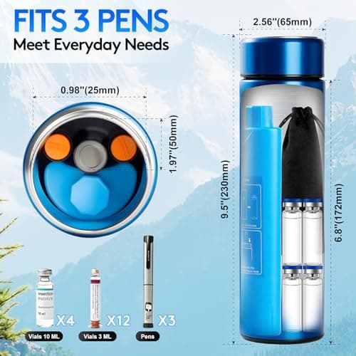 Insulin Cooler Travel Case TSA Approved, Portable Medication Cooler for 3–4 Pens, Refrigerated Medicine Case for Diabetic Supplies, Medicine Organizer with Reusable Ice Pack (Red) - Thumbnail 2