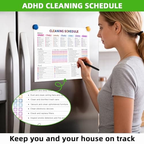 ADHD Cleaning Planner for Adults – Undated Daily, Weekly & Monthly Cleaning Schedule & Checklist – Household Chores Organizer Notebook for Home（2 pack） - Thumbnail 5