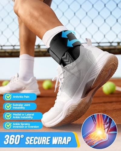 Goldeer Ankle Brace for Sprained Ankle, Quick Lace-Up Ankle Support with Side Stabilizers & Auto-Shaped Pads, Slim Fit Stabilizer for Women Men, Fits in Shoes for Sports, Work & Injury Recovery (L) - Thumbnail 2