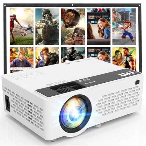 TMY 1080P Full HD Portable Mini Projector, Upgraded Bluetooth Movie Projector with Screen, Compatible with TV Stick Smartphone/HDMI/USB, Indoor & Outdoor Use - Image 1