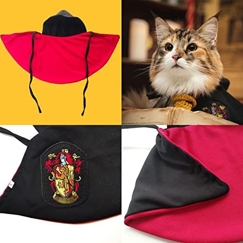 Dog Cat Costumes with Glasses and Neckties,Cosplay Costume Set Perfect for Party and Gifts for Cat Dog (Gryffindor, Large) - Thumbnail 6