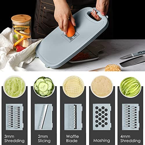 HI NINGER Collapsible Cutting Board with Colander, 9-In-1 Multi Chopping Board Kitchen Vegetable Washing Basket for Camping Gifts Camping Accessories for RV Campers - Thumbnail 5