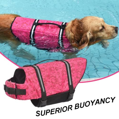 Doglay Dog Life Jacket, Dog Life Vest for Swimming Boating, Adjustable Puppy Life Jacket with Reflective Stripes, Superior Buoyancy Dog Swimming Vest for Small Medium and Large Dogs - Thumbnail 3