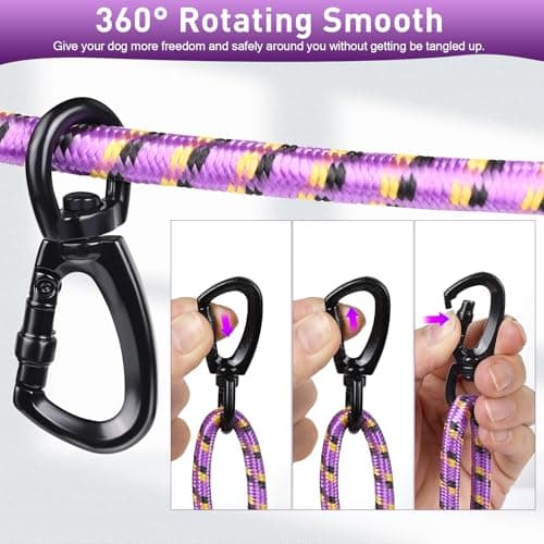 Dog Tie Out Cable for Camping 50ft, Dog Runner for Yard Hold up to 350lbs, Portable Camping Essentials for Outside - Thumbnail 4