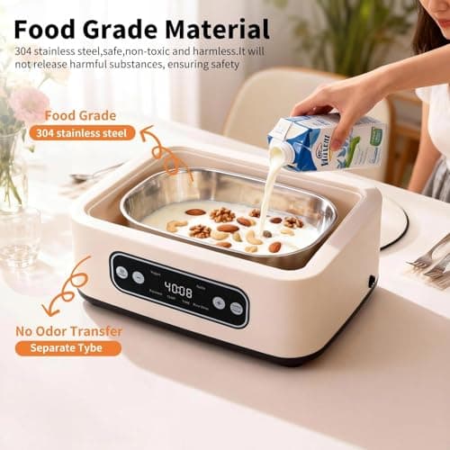 Yogurt Maker with Timer and Temperature Control, Fully Automatic for Home Use. Perfect for Making Greek Yogurt and Probiotic Yogurt, Equipped with an Automatic Shut-off Function - Thumbnail 5