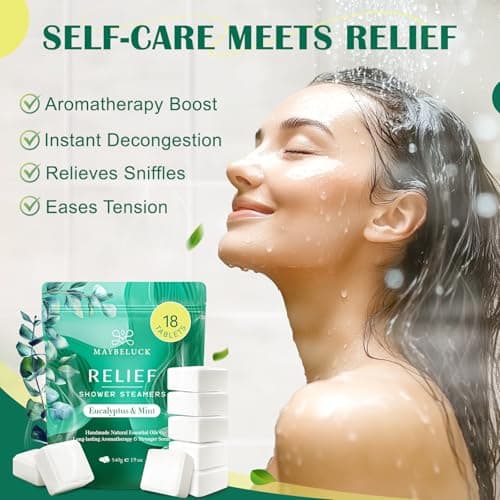 Eucalyptus Mint Shower Steamers for Sinus Relief & Congestion 18 Pack – Eucalyptus for Shower, Easter Basket Stuffers, Shower Bombs with Natural Essential Oils, Self Care Birthday Gifts for Women Men - Thumbnail 3