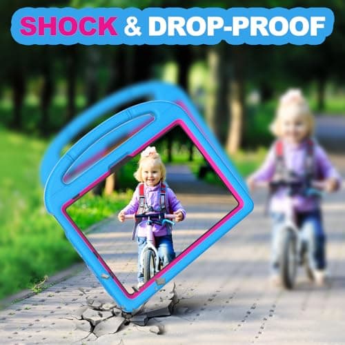 YIHE Kids Case for iPad A16 11th Generation (11" 2025) & 10th Gen (10.9" 2022) | Shockproof Tablet Cover with Built-in Screen Protector & Pencil Holder for iPad 10.9/11 Inch, Blue Pink - Thumbnail 3