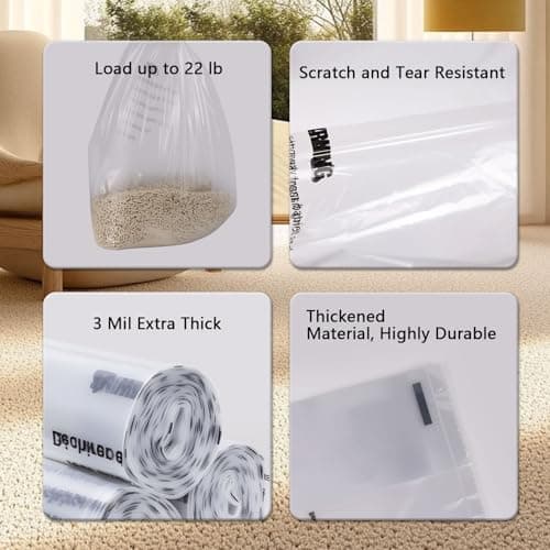 150 Pack Heavy Duty Self-Cleaning Litter Box Liners, Compatible with Litter-Robot 3/4, Extra Thick Waste Drawer Liners, 9-11 Gallons of Capacity, Easy to Empty - Thumbnail 5