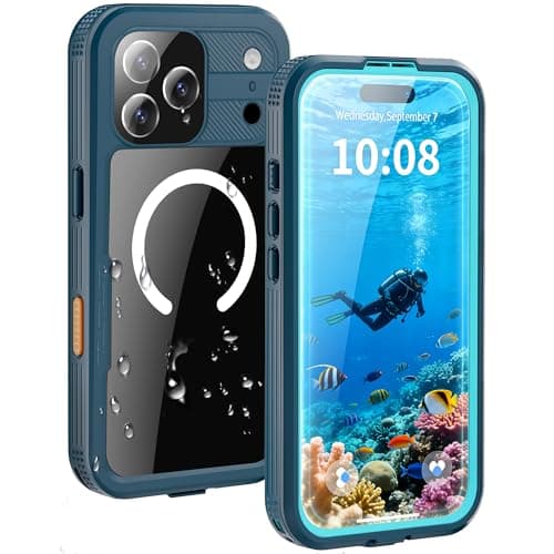 HECLETSO for iPhone 17 Pro Max Case - Compatible with MagSafe - IP68 Waterproof & Dustproof, 10FT Military-Grade Drop Proof - Built-in Screen Protector & Full-Body Rugged Cover, 6.9 Inch - Blue - Image 1