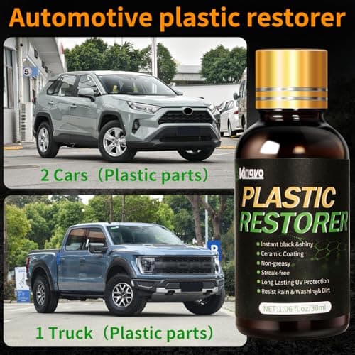 Plastic Restorer for Cars, Black Trim Restorer Car Plastic Restorers Black Crystal Coating for Automotive Parts Vehicles Interior Scratch Remover Shiny Car Stuff,30ML - Thumbnail 2