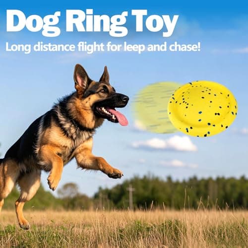 Floating Dog Toys –E-TPU Water Pool Fetching Toy with Rope for Small Medium Large Pet, Ring and Plate Shape Indestructible Interactive Dog Chew Toys for Summer Outdoor Training Fun (Blue+Yellow) - Thumbnail 6