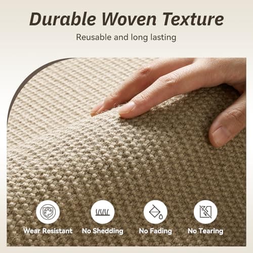 RESARE Jute Kitchen Mats for Floor, 2PCS Kitchen Rugs Set Non Slip, Runner Rugs for Kitchen, Stain Resistant Floor Mat Carpet for Hallways Entryway Laundry,17"x32"+17"x48" - Thumbnail 4