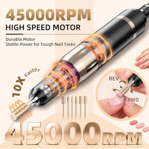 COYZU Professional Electric Nail Drill Rechargeable Nail File - Thumbnail 2