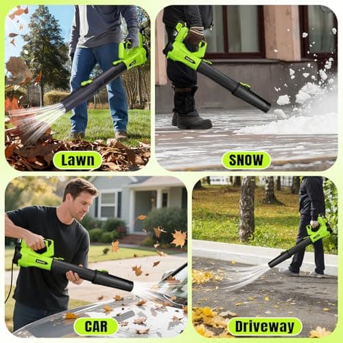 Leaf Blower Cordless,Electric Leaf Blower with 2 4.0Ah Battery Powered and Fast Charger, Lightweight Cordless Blowers for Spring Lawn Care and Dust,6 Speed Control - Thumbnail 5