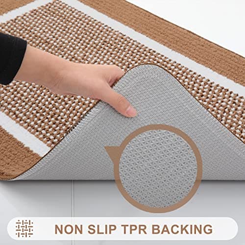 Colorxy Indoor Door Mat, Non-Slip Absorbent Resist Dirt Entrance Mat, Sturdy Low-Profile Inside Floor Mats, Washable Front Entry Doormats for Entryway, 30''x17'', Brown - Thumbnail 3