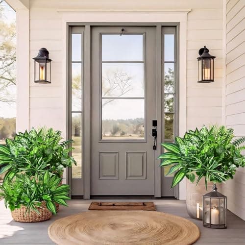 Waipfaru Artificial Plants Outdoor UV Resistant, Realistic Fake Plants Artificial Greenery, Large Bunches Faux Plants for Indoor Outdoor Porch Patio Garden Spring Summer Home Decor (Large 10pcs) - Thumbnail 5