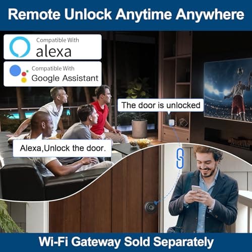 Smart Keypad Door Knob eLinkSmart Fingerprint Door Lock Keyless Entry Ball Door Lock for Bedroom Office Apartment with Real Buttons Support Tuya App - Thumbnail 5