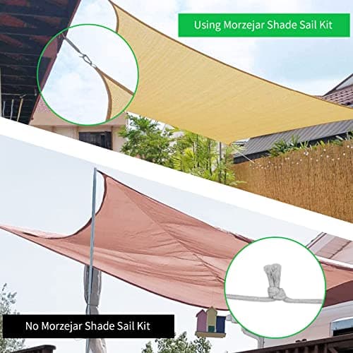 Morzejar Sun Shade Sail Hardware Kit 80pcs - 304 Stainless Steel Sunshades Canopy Installation Kit for Install Rectangle & Triangle Shade Sails Deck Garden Lawn Patio Outdoor Metal Sail Shade Hardware - Thumbnail 6
