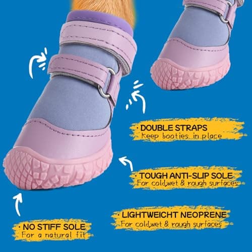 Dog Shoes for Small Dogs, Purple, Size 1 - Thumbnail 4