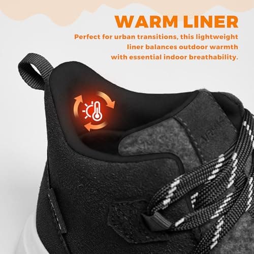 AIRHAS Women's Winter Warm Snow Boots for Women Comfortable Water-Resistant Womens Ankle Boots Fashion Booties(black,9.5) - Thumbnail 4