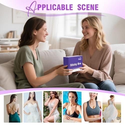 Gdsun Sticky Bra Push Up Bra for Large Breasts - Double Sided Adhesive Bra, Waterproof for Swimwear (2 Pack, Nude, L Fits C-D Cups, Regular) - Thumbnail 5