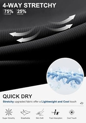 Viodia Men's 7" Golf Shorts with 5 Pockets Elastic Waist Dry Fit Stretch Lightweight Shorts for Men Hiking Casual Athletic Black - Thumbnail 6