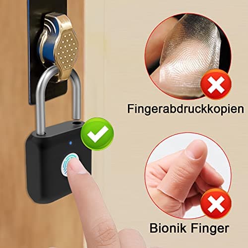 Fingerprint Padlock Phone Watch App Gym Locker Lock: Keyless Padlock eLinkSmart Combination Lock - Black Metal Bluetooth Remote for Locker Backpack Suitcase Luggage - Thumbnail 5