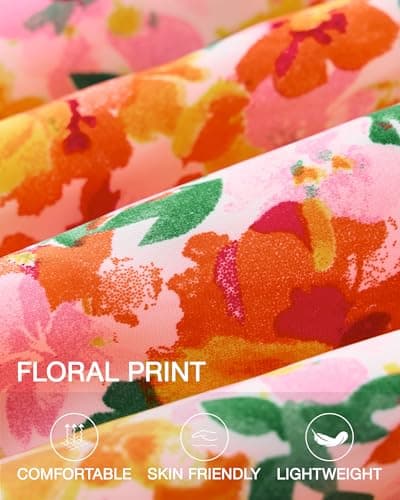 BTFBM Women's Clothing Spring Summer Dresses 2026 Beach Vacation Short Sleeve Smocked Back Boho Casual Floral Maxi Dress(Floral White Red, Medium) - Thumbnail 6