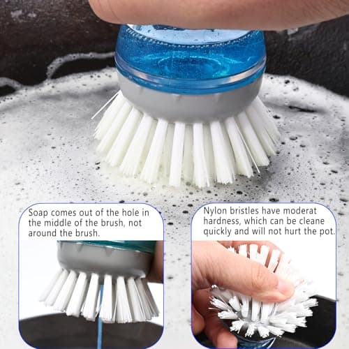 MiUWUU 4 Pack Brush Refills for OXO Dish Brush Refill B, Brush Head Replacement OXO Dish Brush Replacement Head（Grey Round） - Thumbnail 5