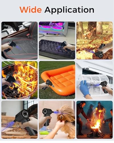 Compressed Air Duster, 180000RPM Electric Air Duster, Rechargeable Cordless Air Blower with 3-Gear Turbo Fan, Canned Air Alternative for Keyboard, PC, Computer, Car, Home & Outdoor Use (Pure Black) - Thumbnail 6