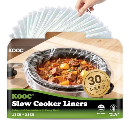 KOOC Slow Cooker Liners, 30 count 13" x 21" Large Size Cooking Bags Fits 3-8 Quart Pots, Disposable Cooking Trays Suitable for Oval & Round & Retangular Pot - Image 1