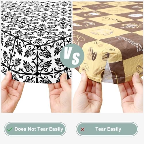 misaya Picnic Table Cover with Bench Cover, Waterproof Elastic Fitted Tablecloth for 6 Foot Tables, Rectangle Washable Polyester Tablecloths for Picnic, Camping, Outdoor (Black, 30" x 72") - Thumbnail 4