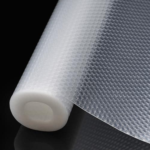 Shelf and Drawer Liner for Kitchen Cabinet,Non Adhesive Durable EVA Shelf Paper, Non Slip Waterproof Decorative Mats for Dresser Cupboard Refrigerator Bathroom Wire Grip Shelves(Clear,12 in X 10 Ft) - Image 1