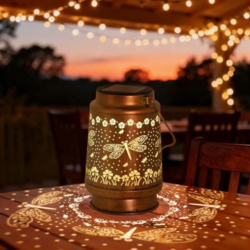 2Pack Solar Lights Dragonfly Solar Lanterns Outdoor Waterproof - Garden Decor Birthday Gifts for Women Mom Grandma Hanging Decoration Outside for Yard, Patio, Backyard, Porch - Thumbnail 3