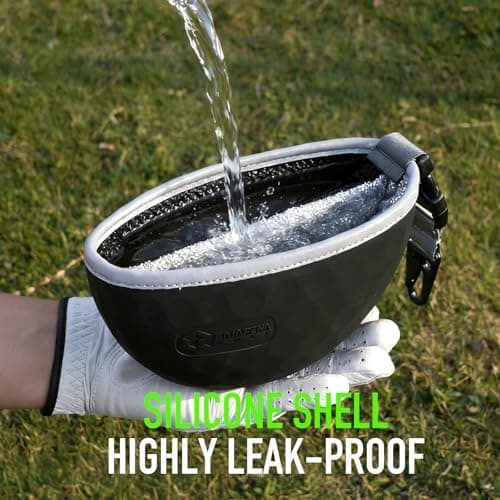 GAIARENA Golf Cleaning Bag Pouch Silicone Ball Washer Club Cleaner with Scrub and Wipe Cloth Gifts Ideas for Golfers On-Course Golf Accessories Black - Thumbnail 5