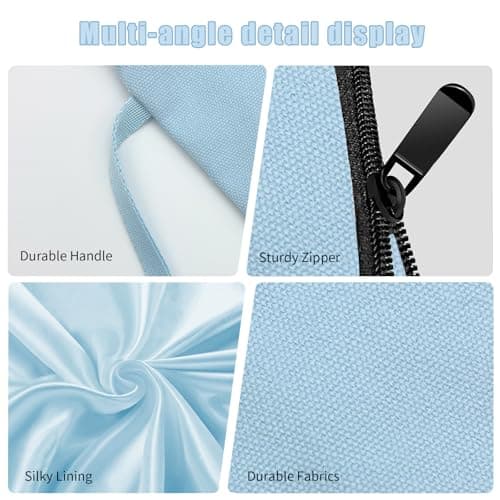 Vavabox A-Z Personalized Makeup Bag, Birthday Gifts for Women Mom, Gifts for Best Friend, Bride Bridesmaid Cosmetic bag (S, Blue) - Thumbnail 3