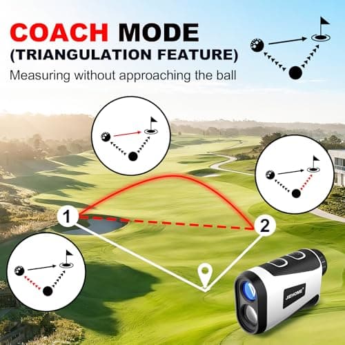 JIEHOME Golf Rangefinder with Slope & Magnetic, 7 Modes(Triangulation) Upgraded Laser Rangefinders, 1200 Yards, 7X Magnification, Range Finder for Golfing Hunting Golf Accessories for Men Women - Thumbnail 3