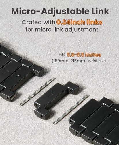 GROOBAL Titanium Band for Apple Watch Ultra 3/2/1 49mm & Series 11/10 46mm, Grade 5 Titanium Apple Watch Ultra Band for Men with Magnetic Clasp, Anti-Scratch Ultra 3 Band, Men Valentine's Gifts, Black - Thumbnail 6