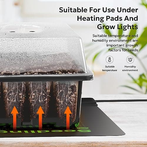 MIXC 10 Packs Seed Starter Tray Seed Starter Kit with Humidity Dome (120 Cells Total Tray) Seed Starting Trays Plant Starter Kit and Base Mini Greenhouse Germination Kit for Seeds Growing Starting - Thumbnail 2