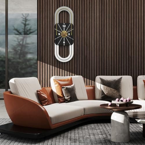 XGGJWW 34x11 Inch Large Modern Wall Clock – Silent Non-Ticking Decorative Battery Operated Clock for Living Room, Bedroom, Kitchen, Office - Thumbnail 4