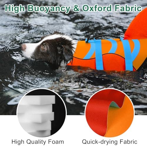 Fragralley Shark Dog Life Jacket, High Buoyancy with Tear-Resistant Nylon, Dog Float Vest for Swimming and Boating, Pet Life Preserver for Small Medium Large Dogs (PFD) - Thumbnail 4