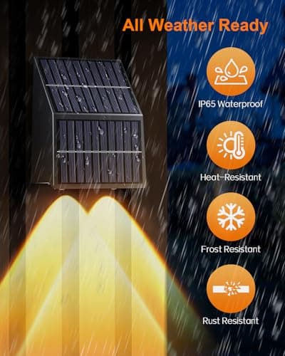 High Brightness Solar Fence Lights Outdoor, Larger Size Solar Lights with Dual Solar Panels, Waterproof Fence Lights Solar Powered for Stair, Step, Yard, Patio, Wall (8 Pack) - Thumbnail 6