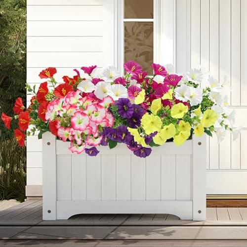 Artificial Flowers for Outdoors,Fake Flowers Faux Plants,Silk Flowers for Planter Garden Porch Window Box Outside Decoration,UV Resistant Fake Plants Spring Summer Home Indoor Decor-14 Bundles - Image 1