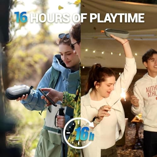 SOWO Portable Wireless Speaker with Bluetooth, Enhanced Immersive Bass, Partyboom Technology, 40W Loud Clear Stereo Sound, IP67 Waterproof, 16H Playtime for Outdoor, Camping and Travel - Deep Black - Thumbnail 5