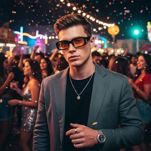 kimorn Retro Rectangle Sunglasses for Women Men Thick Frame Sun Glasses UV Protection Shades K1703 (Black/Orange) - Thumbnail 4