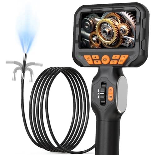 TURN RAISE 210° Two-Way Inspection Sewer Camera with Light, 4.3" IPS Articulating Endoscope, Industrial Borescope Drain Camera for Inspection Automotive Wall Pipe 5.3FT Cable - Image 1