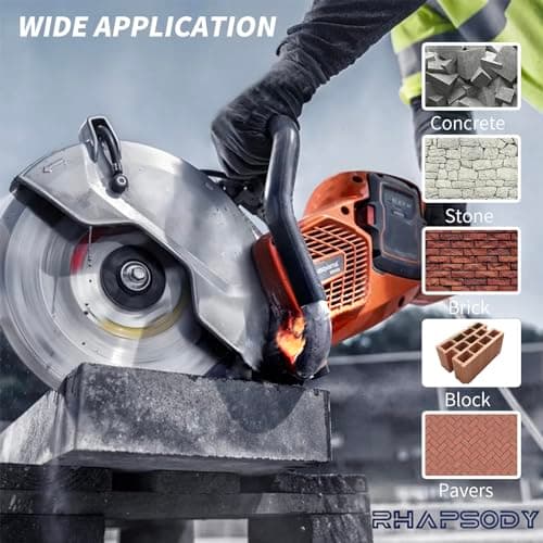 RHAPSODY 9 Inch Diamond Saw Blade 3pcs, Segmented General Purpose Blade Dry/Wet Cutting Concrete, Masonry, Brick, Block, Paver 7/8" Arbor - Thumbnail 3