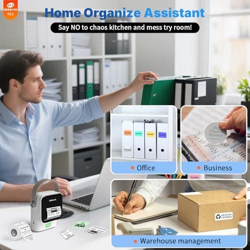 Rongta Bluetooth Label Maker Machine with Tape, Thermal Label Printer for Office, Small Business Essentials, Home Organization, Portable Inkless Sticker Label Maker with 2x1.18 inch Labels - Thumbnail 5