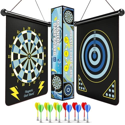 ALREMXUO Magnetic Dart Board for Kids, Outdoor Activities Games Toys for Teenage 6 7 8 9 10 11 12 13 14 15 16 Years, Teen Boys Gift Ideas for Birthday, Room Decor, Cool Stuff, Blue